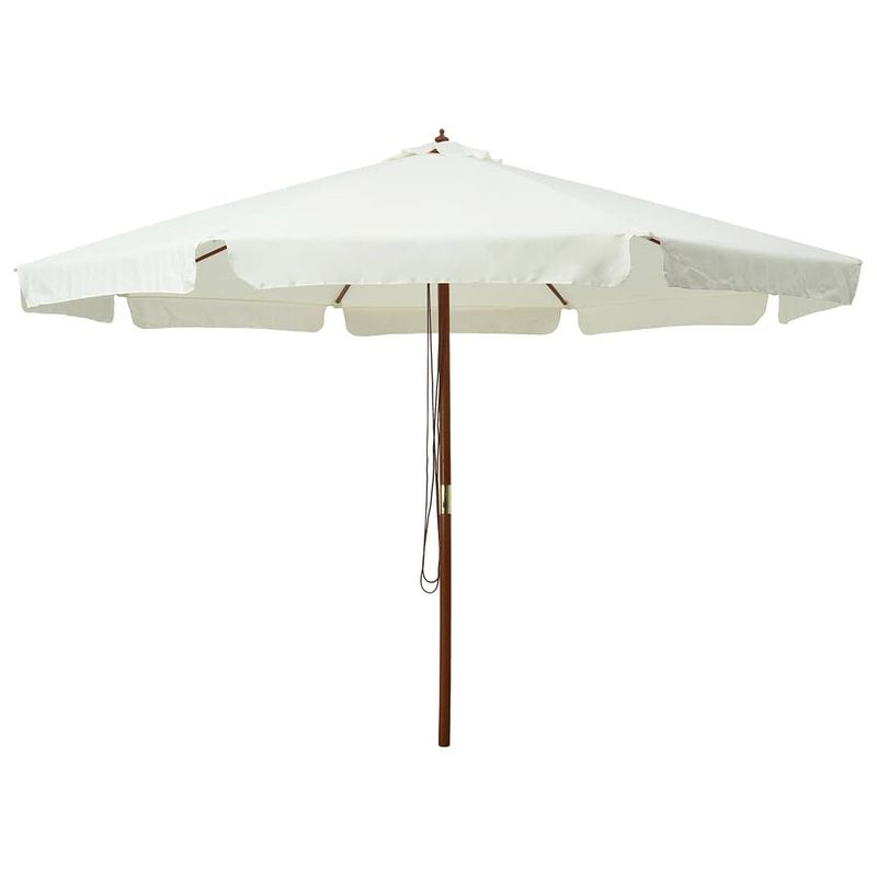 Foto van Vidaxl parasol met houten paal 330 cm zandwit