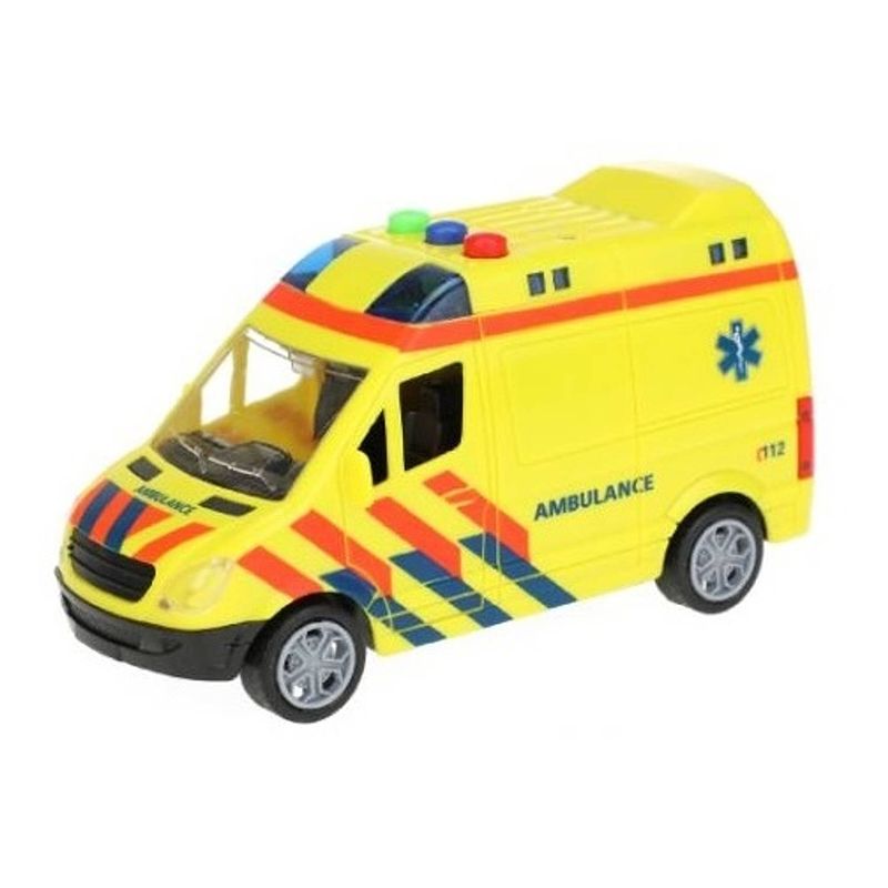 Foto van Toi-toys ambulance frictie met licht en geluid 15 cm