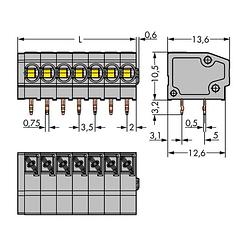 Foto van Wago 805-308 veerkrachtklemblok 1.50 mm² aantal polen 8 grijs 160 stuk(s)