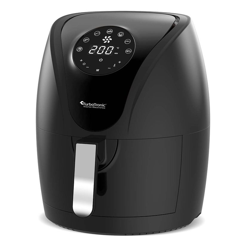 Foto van Turbotronic af9d digitale airfryer - heteluchtfriteuse - 3,5 liter - zwart/zilver