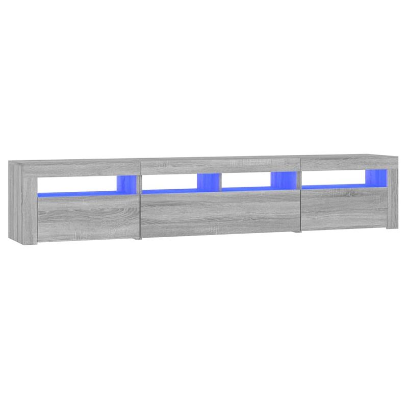 Foto van Vidaxl tv-meubel met led-verlichting 210x35x40 cm grijs sonoma eiken