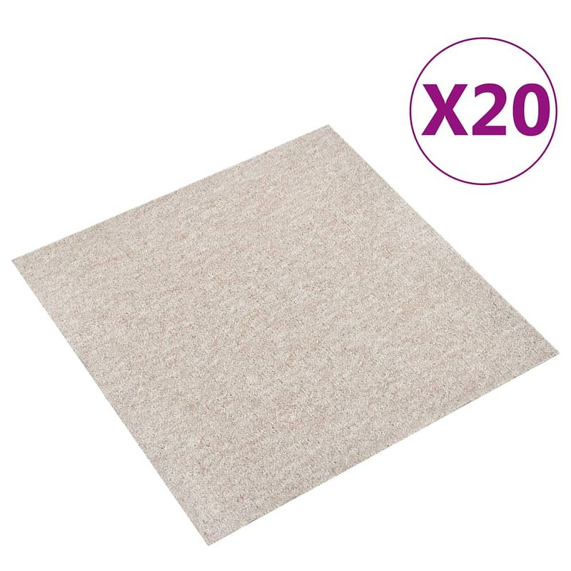 Foto van Vidaxl tapijttegels 20 st 5 m² 50x50 cm lichtbeige