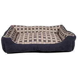 Foto van Pet comfort hondenkussen 75 x 58 cm polyurethaan/polyester blauw