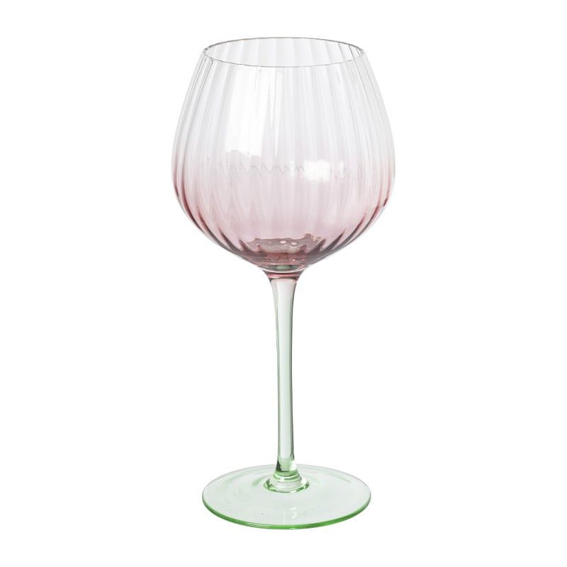 Foto van Wijnglas bol - roze/groen - 375 ml