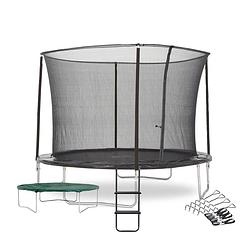 Foto van Plum fun trampoline met veiligheidsnet - zwart - 305 cm - inclusief hoes, ladder en verankeringsset