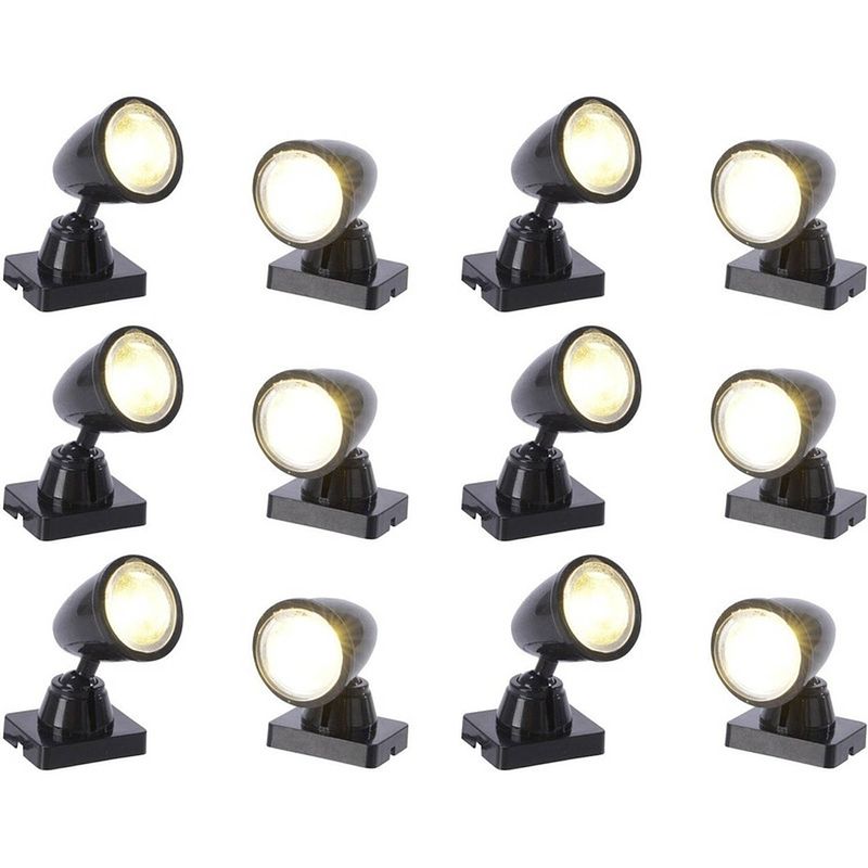 Foto van Kerstdorp accessoires led spot lampen 12 stuks - kerstdorpen