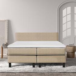 Foto van 2-persoons boxspring cloud chill - deluxe - creme 140x210 cm - pocketvering - inclusief topper - dekbed-discounter.nl