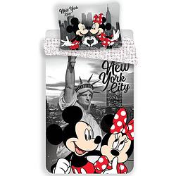 Foto van Dekbedovertrek- disney minnie mouse new york- eenpersoons- 140x200 cm - polyester