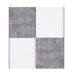 Foto van Ulos-kledingkast met 2 schuifdeuren - decor in lichtgrijs en wit beton - l 170,3 cm