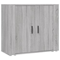 Foto van Vidaxl dressoir 80x33x70 cm bewerkt hout grijs sonoma eikenkleurig