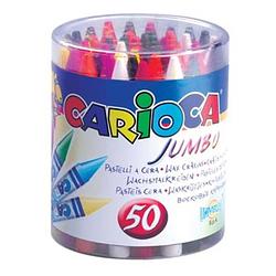 Foto van Carioca waskrijt wax maxi, plastic pot met 50 stuks in geassorteerde kleuren