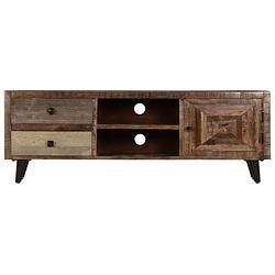 Foto van The living store houten tv-meubel - 118 x 30 x 40 cm - massief mangohout