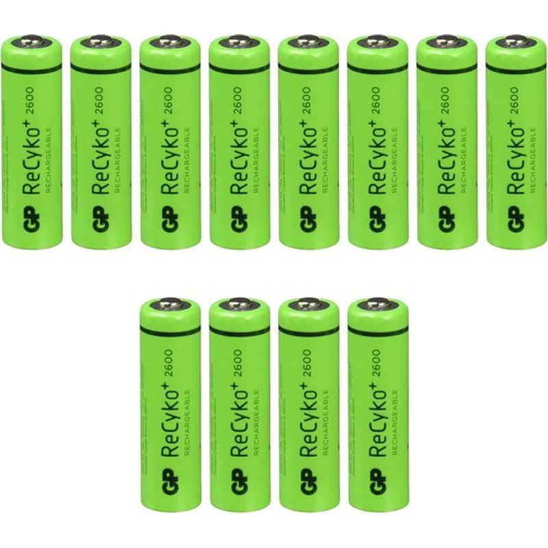 Foto van 8 plus 4 gratis gp recyko + aa oplaadbare batterijen - 2600mah