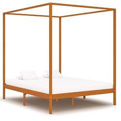 Foto van Vidaxl hemelbedframe massief grenenhout honingbruin 160x200 cm