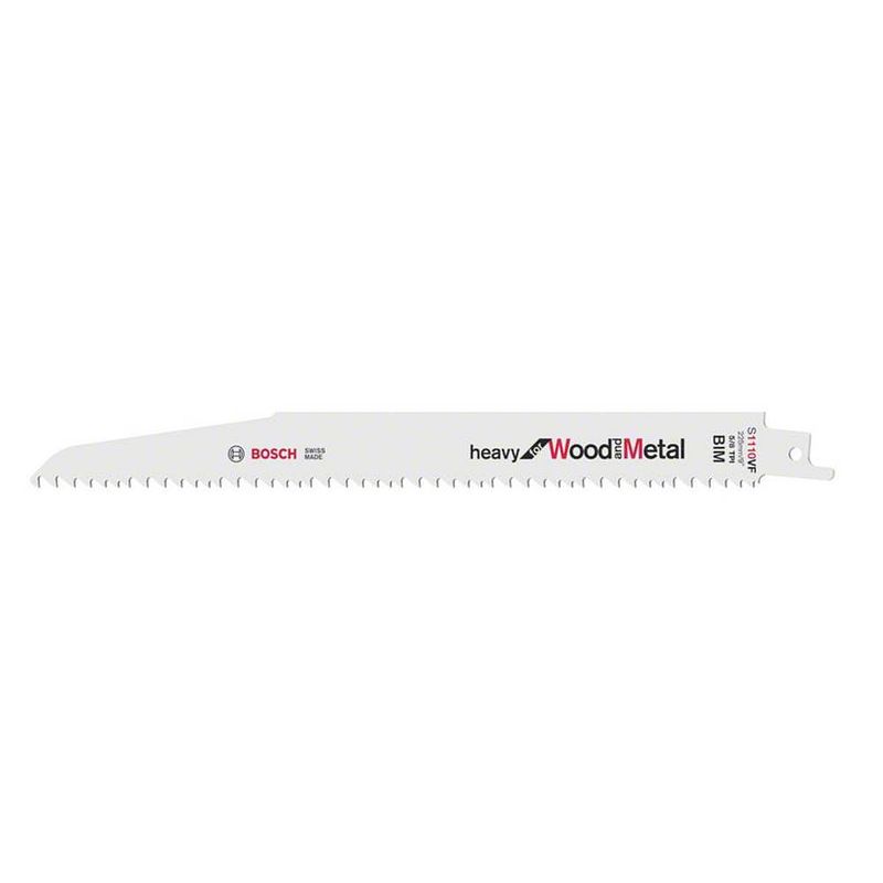 Foto van Bosch accessories 2608657610 reciprozaagblad s 1110 vf, heavy for wood and metal, verpakking van 5 stuks zaagbladlengte 225 mm 5 stuk(s)