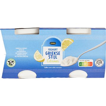 Foto van Jumbo yoghurt griekse stijl citroen 4 x 150g