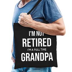 Foto van Im not retired im a full time grandpa kado tas zwart heren pensioen / vut kado - feest boodschappentassen