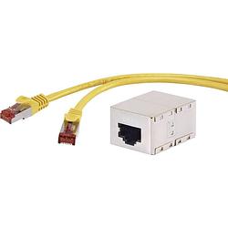 Foto van Renkforce rf-3829136 rj45 netwerkkabel, patchkabel cat 6 s/ftp 30.00 m geel snagless, vergulde steekcontacten 1 stuk(s)