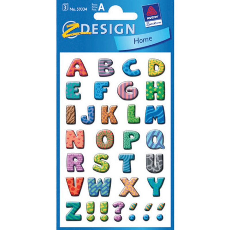 Foto van Avery stickers z-design abc junior 76 x 120 mm papier