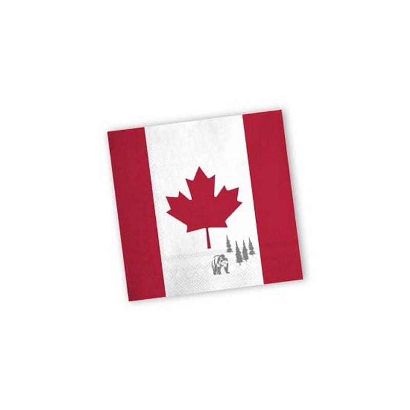 Foto van 20x stuks canada landen vlag thema servetten 33 x 33 cm - feestservetten