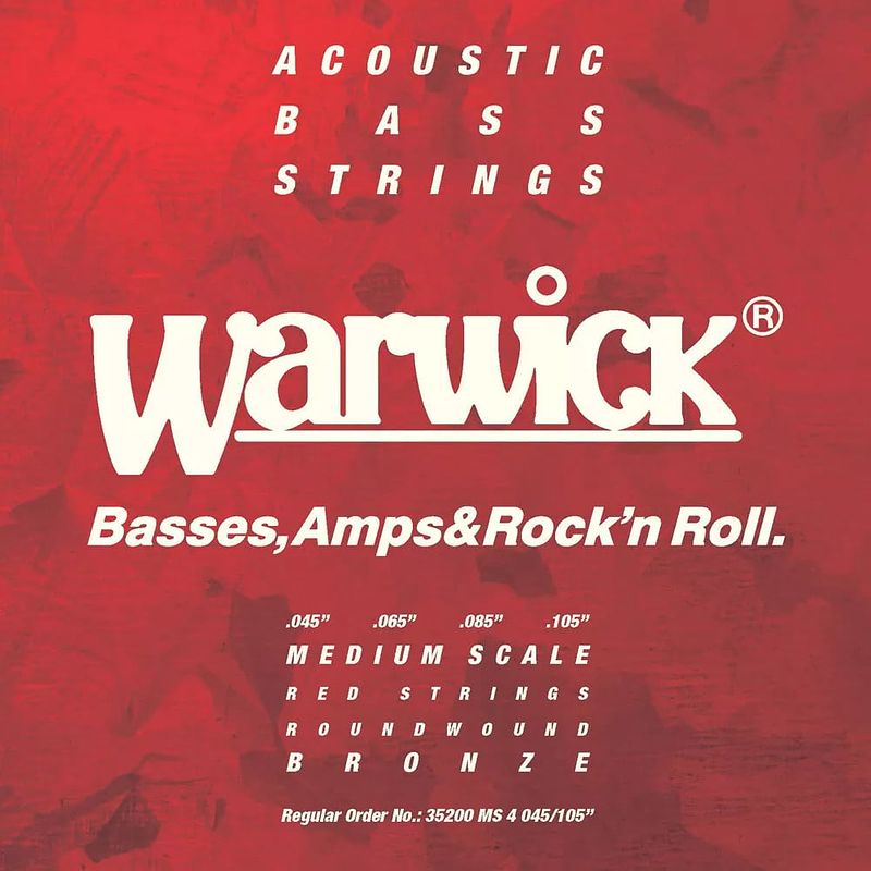 Foto van Warwick red 35200 ms 4 acoustic bronze medium scale 45-105 snarenset voor akoestische basgitaar