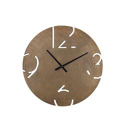 Foto van Ptmd zafrina brass alu round clock cutout numbers s
