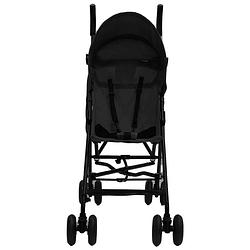 Foto van The living store buggy kinderwagen - 43x64x97 cm - staal en linnen - antraciet/zwart