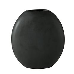 Foto van 4goodz flen vaas ovaal keramiek - 29x8x32 cm - mat zwart