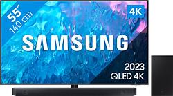 Foto van Samsung qled 55q74c (2023) + soundbar