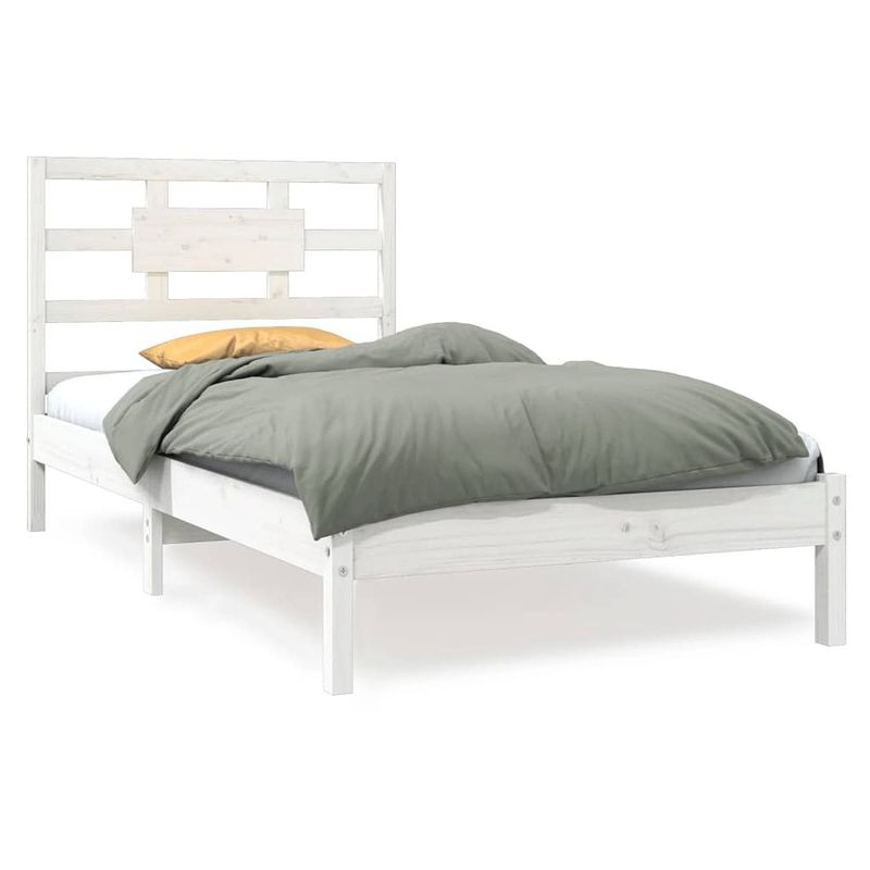 Foto van Vidaxl bedframe massief hout wit 90x200 cm