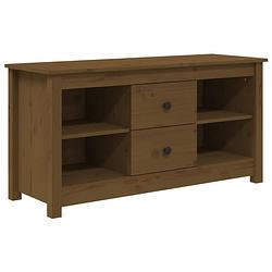 Foto van The living store tv-kast grenenhout - 103 x 36.5 x 52 cm - honingbruin