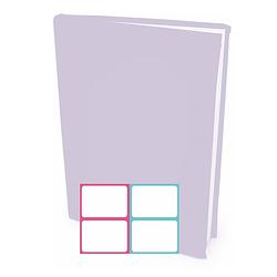 Foto van Rekbare boekenkaften a4 - lichtlila - 6 stuks inclusief kleur textiel labels