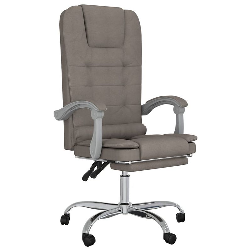 Foto van The living store verstelbare bureaustoel - taupe - 63 x 56 x (112.5 - 122) cm - massagefunctie