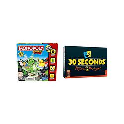 Foto van Spellenbundel - bordspel - 2 stuks - monopoly junior & 30seconds