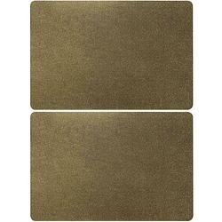 Foto van Set van 6x stuks rechthoekige placemats goud met glitters 43,5 x 28,5 cm - placemats
