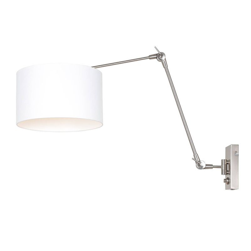 Foto van Steinhauer wandlamp prestige chic 8106 staal kap effen wit