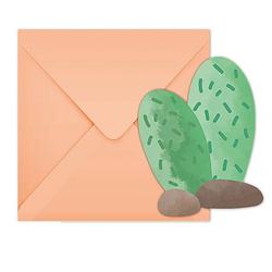 Foto van Procos uitnodigingen cactus met envelop 6 stuks