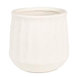 Foto van Clayre & eef bloempot ø 11x11 cm beige keramiek bloempot binnen plantenpot plant pot beige bloempot binnen plantenpot