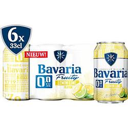 Foto van Bavaria fruity lemon lime 0,0% blik 6x330ml aanbieding bij jumbo | 2e halve prijs