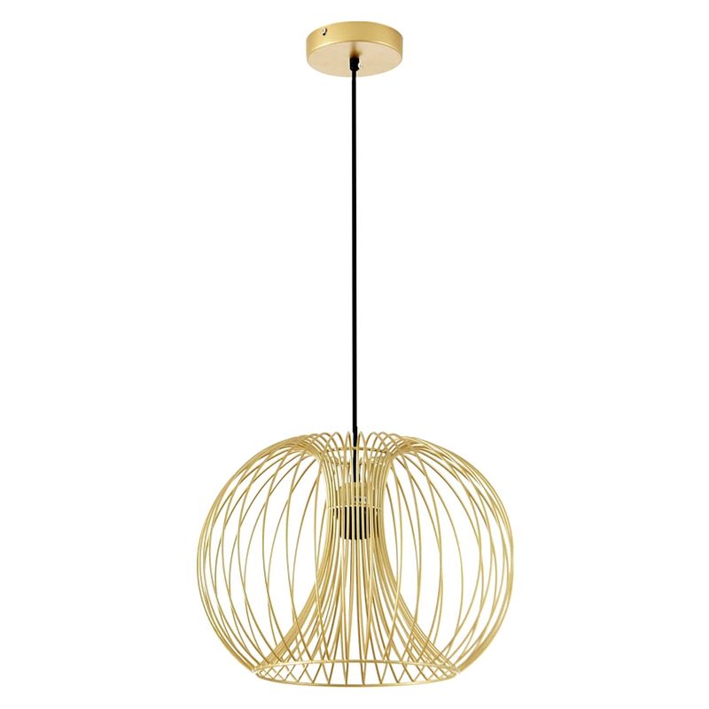 Foto van Hanglamp - hanglampen eetkamer - lampenkappen hanglampen - plafondlampen - staal - goud - ø 37 x 150 h cm