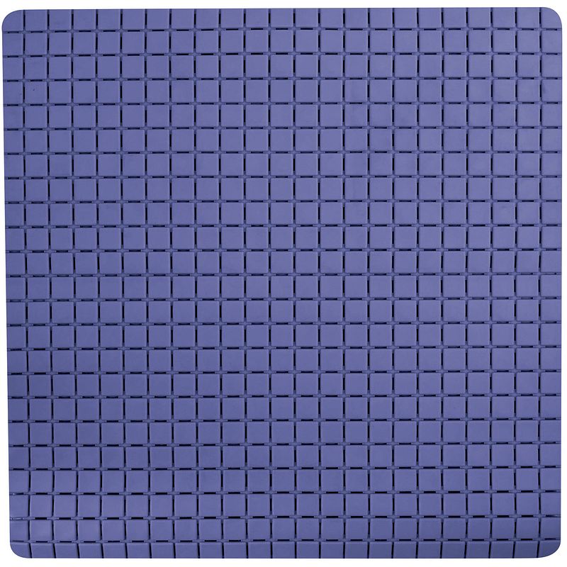 Foto van Msv douche/bad anti-slip mat badkamer - rubber - blauw - 54 x 54 cm - badmatjes