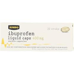 Foto van Jumbo ibuprofen liquid 400mg, 20 capsules