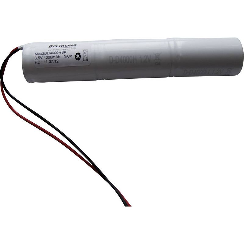 Foto van Beltrona 3dd4000hsk accu voor noodverlichting kabel 3.6 v 4000 mah