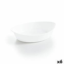 Foto van Serveerschaal luminarc smart cuisine ovalen wit glas 25 x 15 cm (6 stuks)