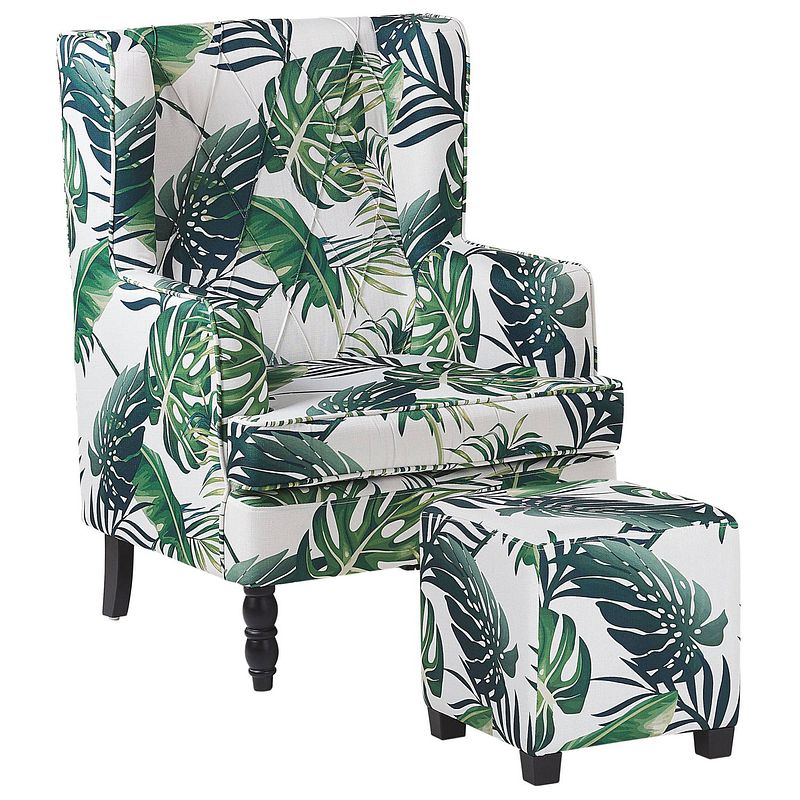 Foto van Beliani sandset - fauteuil met hocker-wit-polyester