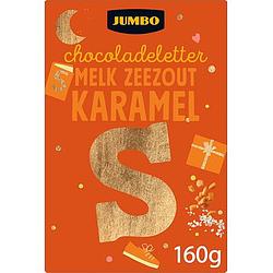 Foto van Jumbo chocoladeletter melk zeezout karamel s 160g aanbieding bij jumbo | 2 voor 4.50