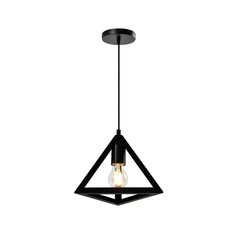 Foto van Quvio hanglamp met metalen frame driehoek zwart - quv5151l-black