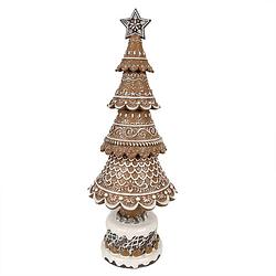 Foto van Clayre & eef kerstdecoratie kerstboom 42 cm bruin polyresin bruin