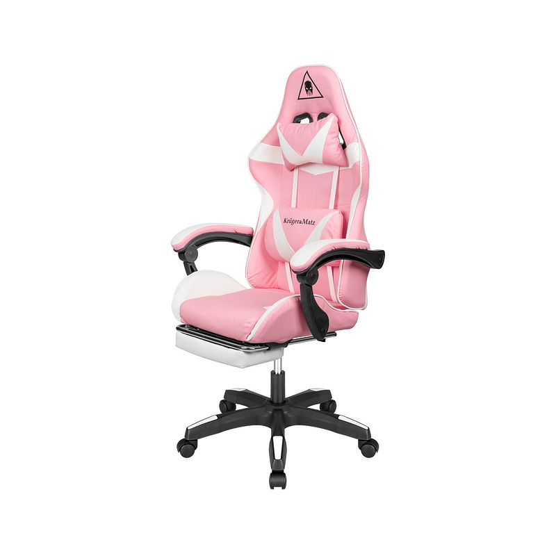 Foto van Krüger&matz gx-150 game stoel - gaming chair - gamingstoel - roze / wit