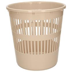 Foto van Plasticforte afvalbak/vuilnisbak/kantoor prullenbak - plastic - beige - 28 cm - prullenmanden